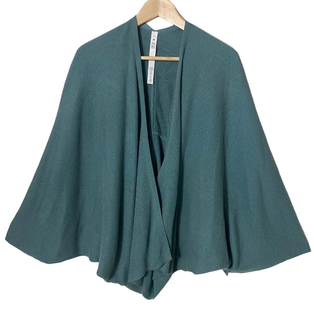 lululemon athletica Teal Open-Front Knit Sweater Cape